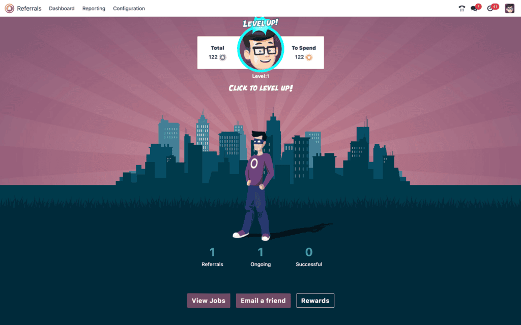 Screenshot der Odoo-App Personalempfehlung